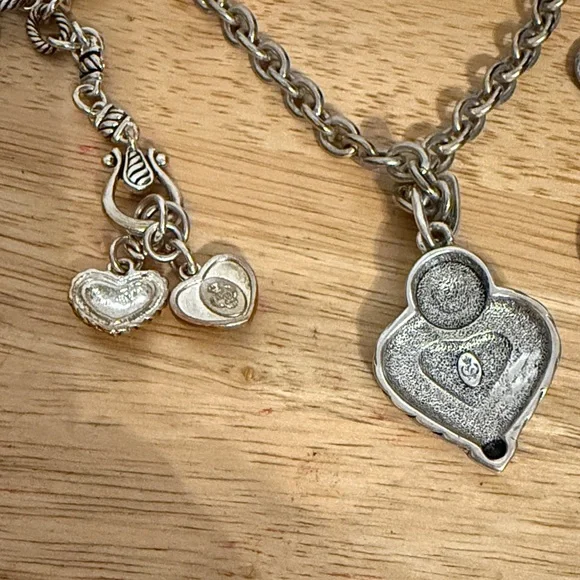 Brighton Silver Heart Necklace with Black Accent - Picture 8 of 13